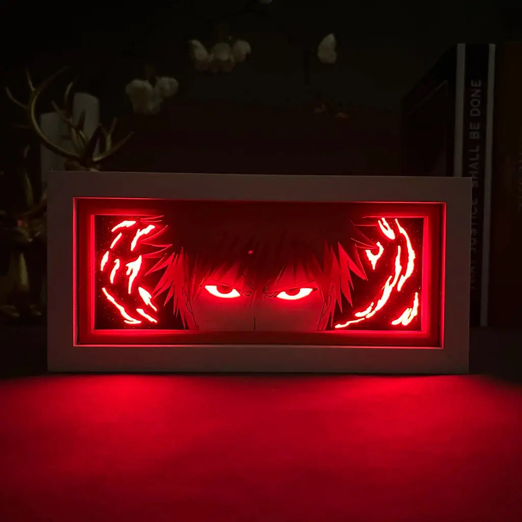 Bleach Led Light Box for Bedroom Decoration Paper Cut Shadow Box Anime Lightbox Ichigo Kurosaki Birthday Gift Bedside Night Lamp