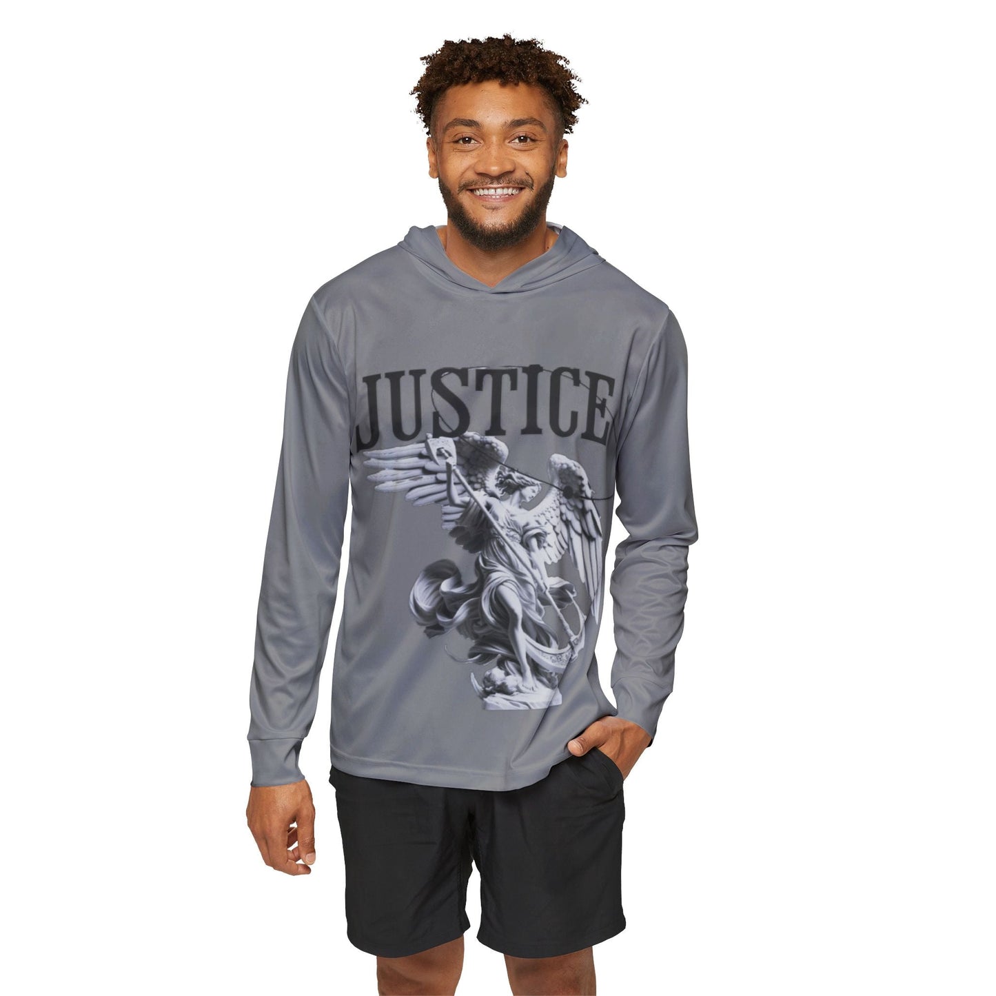 Inspirational Men's Sports Hoodie, Faith-Based Activewear, Jesus Quotes, Gym Apparel, Motivational Warmup Top Printify