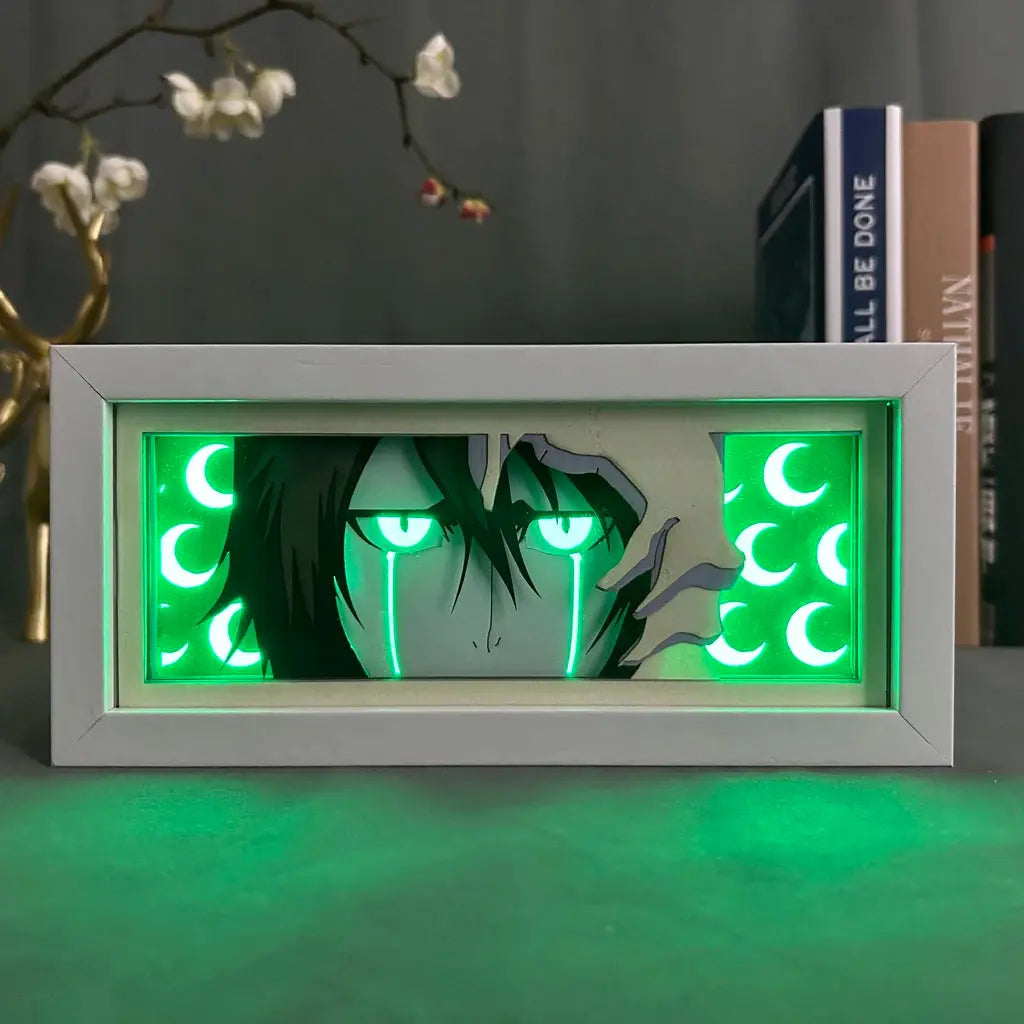 Anime Light Box Bleach Gamer Room Decorations for Men Manga Paper Carving Table Desk Lamp Anime Figures Ulquiorra Cifer Face Eye