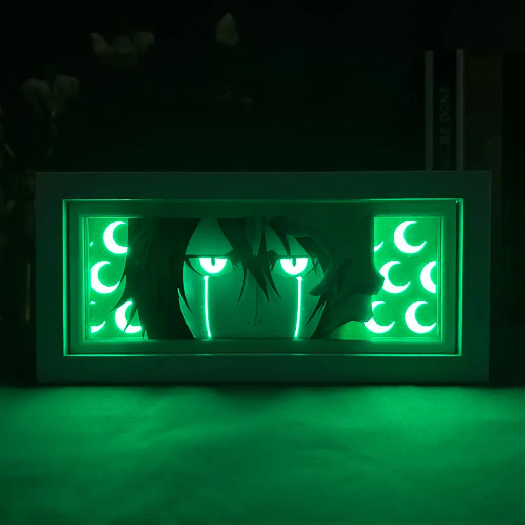 Anime Light Box Bleach Gamer Room Decorations for Men Manga Paper Carving Table Desk Lamp Anime Figures Ulquiorra Cifer Face Eye