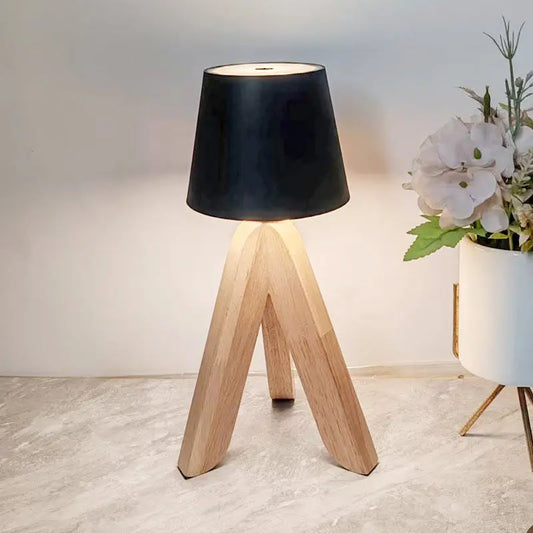 Solid wood decorative table lamp, bedroom charging bedside lamp Hypersku