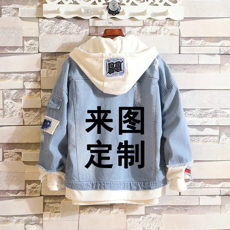 Anime Gangster Jacket Loose and Velvet Hoodie Cross Border Hoodies Hypersku