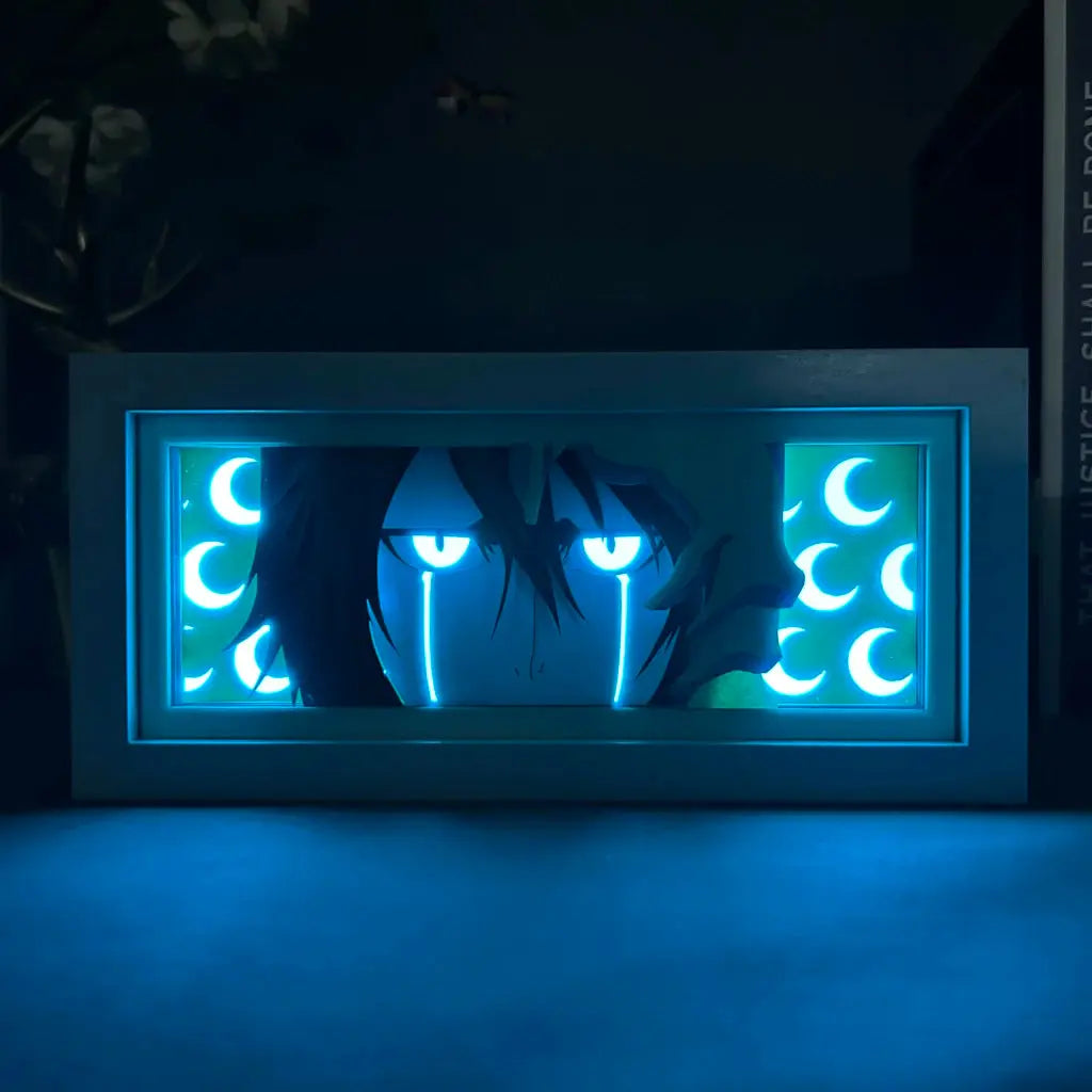 Anime Light Box Bleach Gamer Room Decorations for Men Manga Paper Carving Table Desk Lamp Anime Figures Ulquiorra Cifer Face Eye