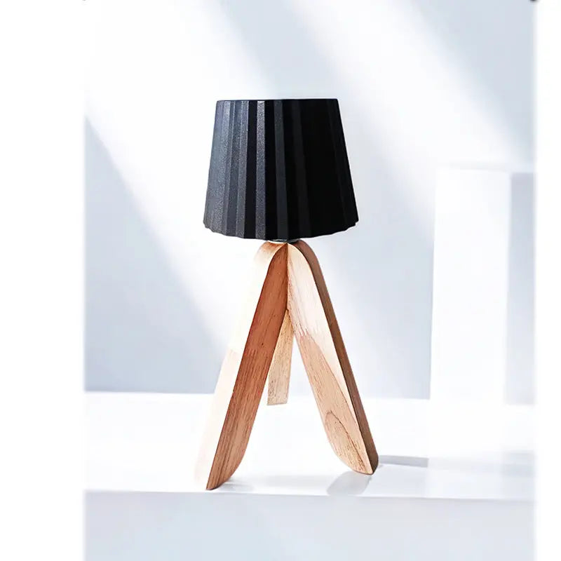 Solid wood decorative table lamp, bedroom charging bedside lamp Hypersku