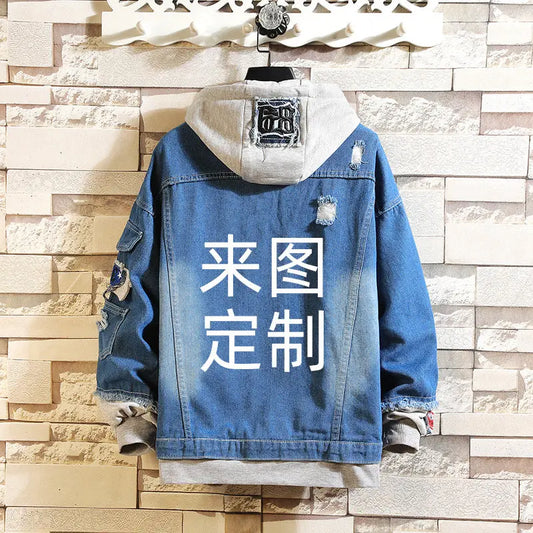Anime Gangster Jacket Loose and Velvet Hoodie Cross Border Hoodies Hypersku